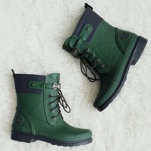Timberland olive green hiking rain boots